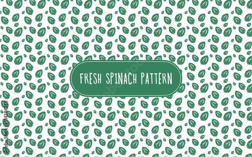 Green spinach seamless pattern for care, restaraunt, menu, background