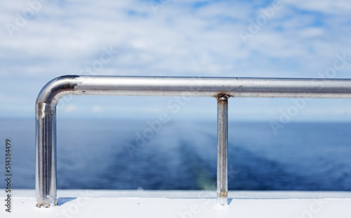 part of a railing for a large boat