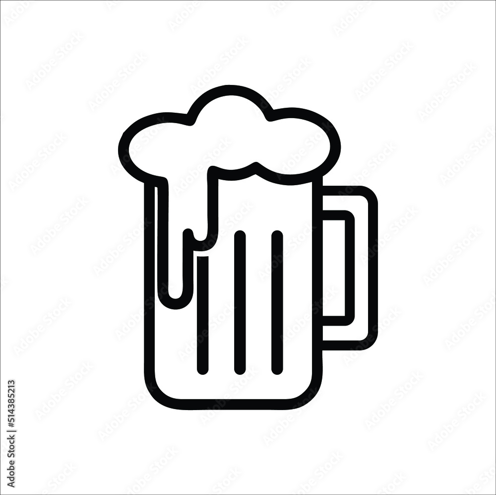 beer icon vector design illustration line art beer icon vector design illustration line art