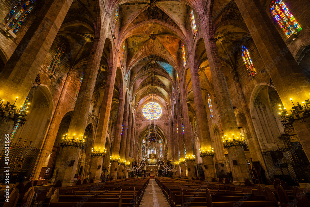 Catedral de Mallorca , siglo  XIII, Monumento Histórico-artístico, Palma, mallorca, islas baleares, españa, europa