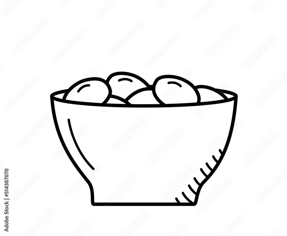 Olives in a bowl, vector illustration of olives in a deep plate. Olives in a bowl, vector illustration of olives in a deep plate.