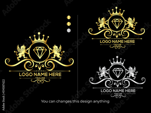 premium luxury high quality logo. golden logo. Luxury jewelers shop vector logo design