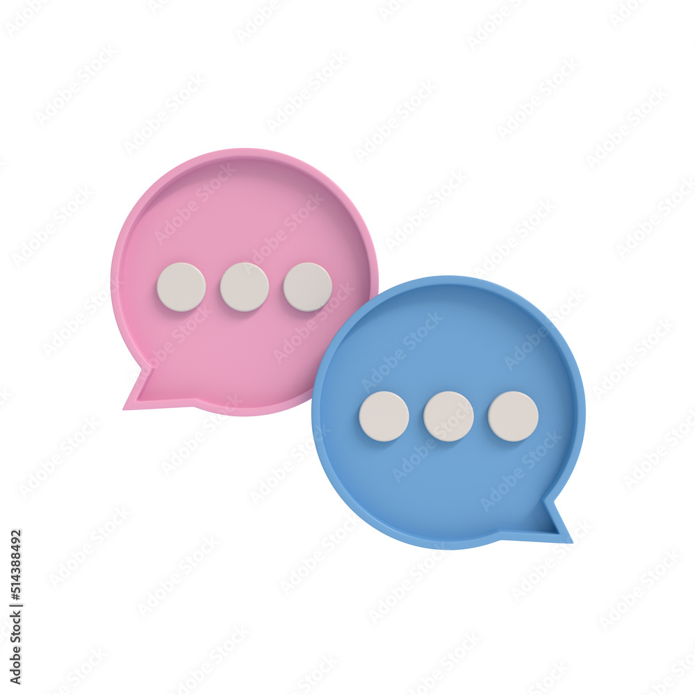 Male and Female Bubble Talk Symbol on White Background. 3d Rendering Male and Female Bubble Talk Symbol on White Background. 3d Rendering