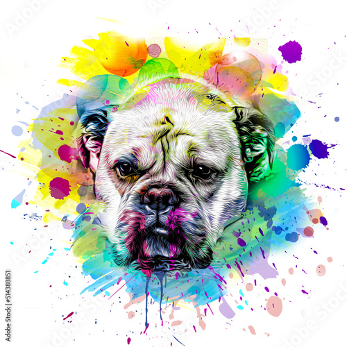 abstract colored dog muzzle...