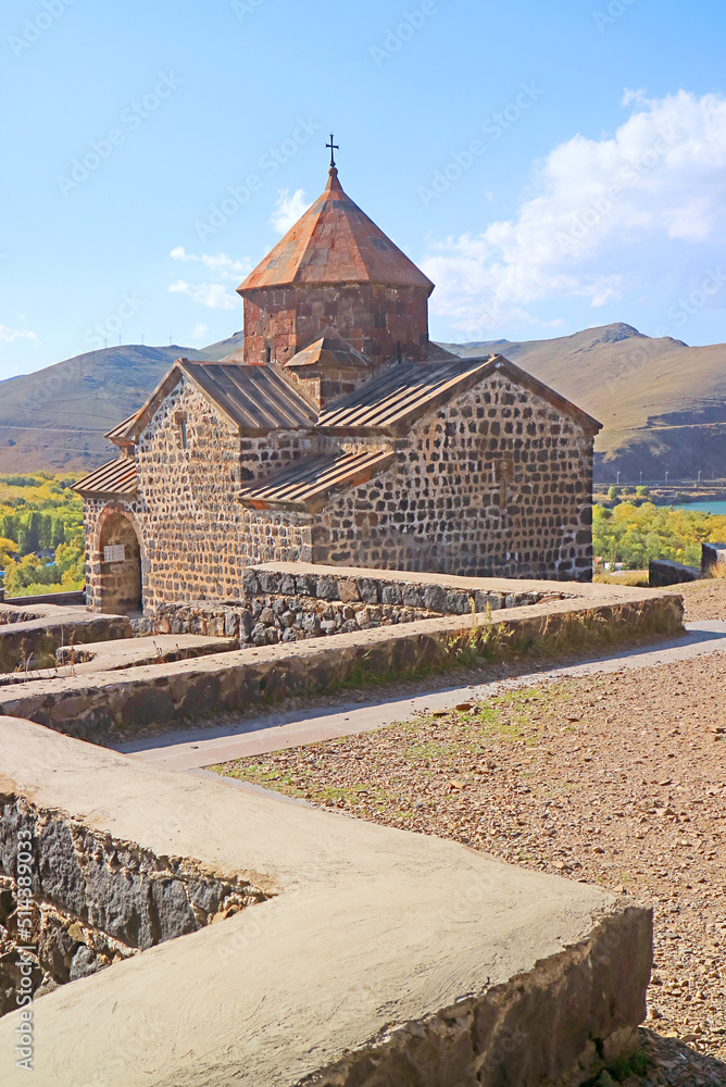 Surp Arakelots Church in Sevanavank Monastic Complex on a Peninsula at the Northwestern Shore of Lake Sevan, Armenia