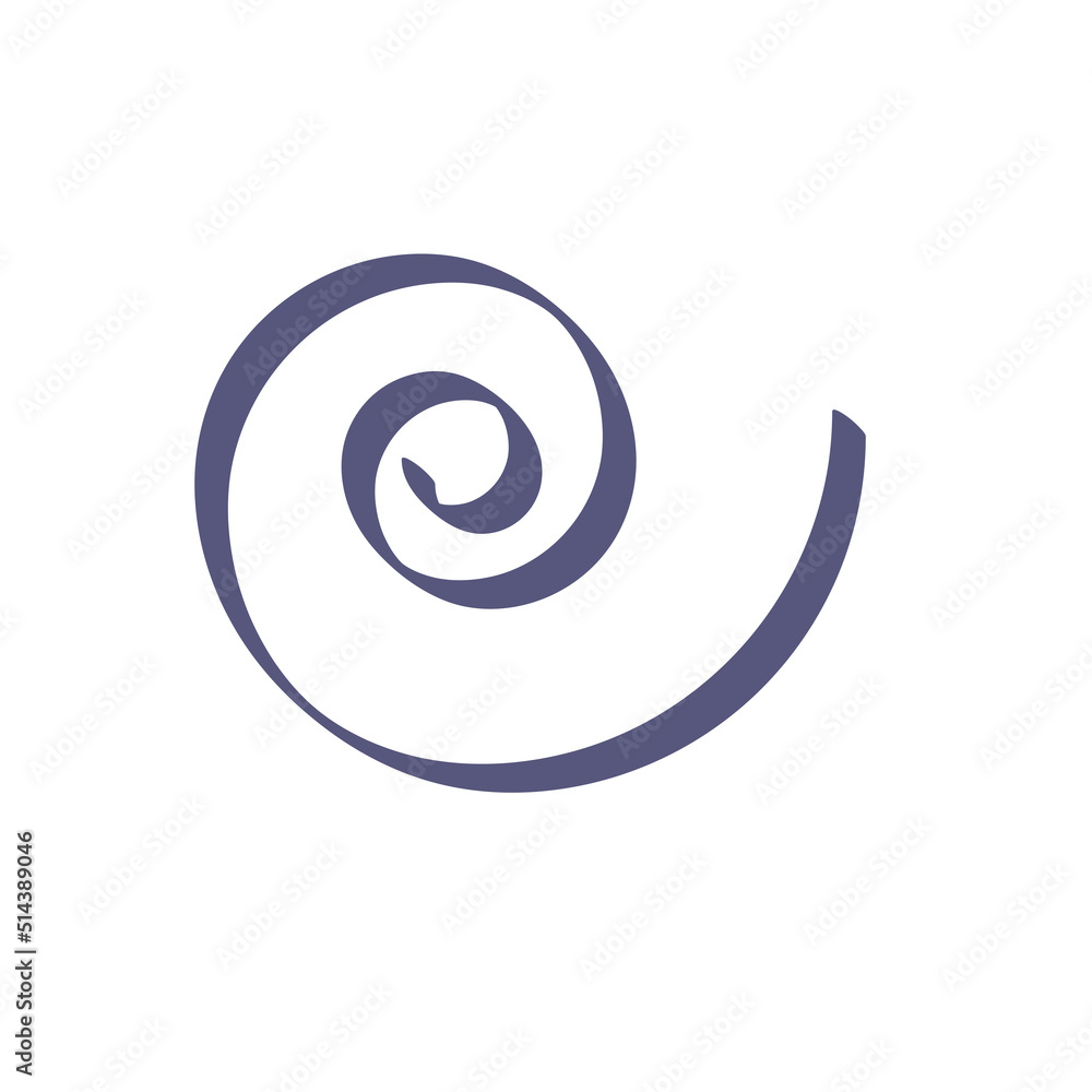 Spiral tape design element. Circle spiral swirl icon. Motion curve. Flat vector illustration isolated on white background. Spiral tape design element. Circle spiral swirl icon. Motion curve. Flat vector illustration isolated on white background.