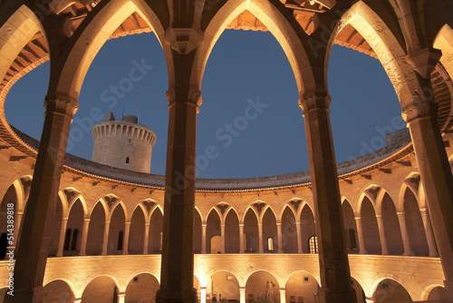 Castillo de Bellver (s.XIV),galeria superior  circular.Palma.Mallorca.Baleares.España. photo