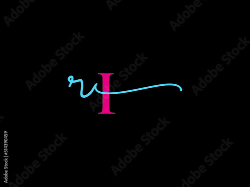 Minimalist RI Signature Logo, Creative Ri ir Signature Luxury Logo Icon Design