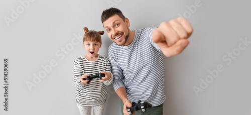 Father and his little daugh...