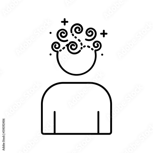 Black line icon for Anxiety