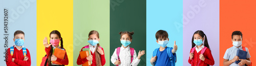 Many schoolchildren wearing...