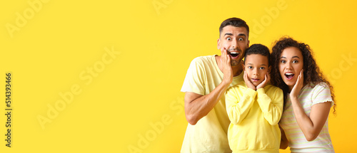 Surprised interracial famil...