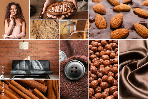 Collage of photos in brown ...