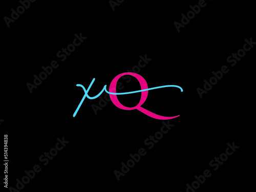 Signature XQ Logo Icon, Stylish Xq qx Signature Colorful Unique Letter Logo Image For Business photo