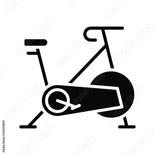 Stationary bike icon. fitness sign. vector