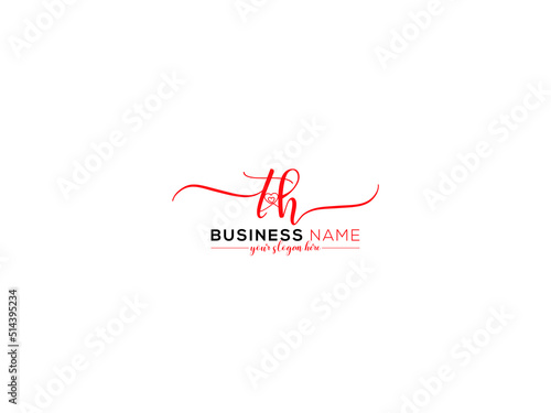 Letter TH Logo Icon, Signature Th ht Fashion Love Letter Logo Image Design For Shop