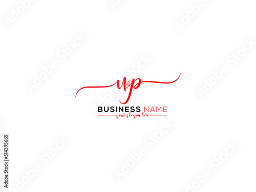 Modern UP Signature Letter, Colorful Up pu Signature Love Heart Logo Icon Design