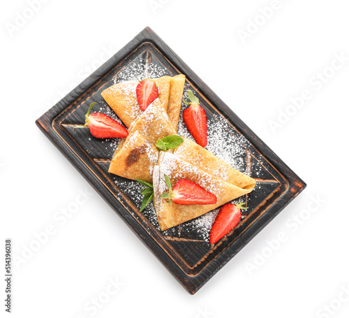Sweet strawberry crepes wit...