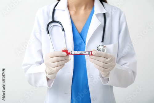 Female doctor with blood sa...