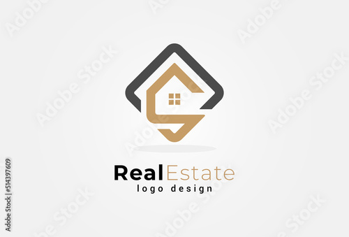 Real Estate Logo, Letter S with home combination, suitable for Architecture Building apps logo design