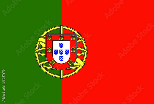Portugal flag vector in official color and proportion correctly