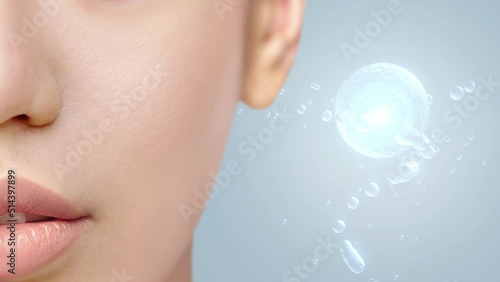 Acne treatment, remove dark spots, skin care and skin protection, 3d rendering photo