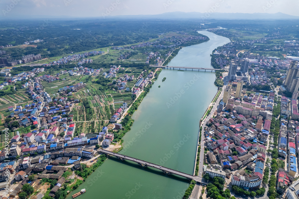 Fototapeta premium Scenery of Huanshui River in You County, Zhuzhou City, Hunan Province, China