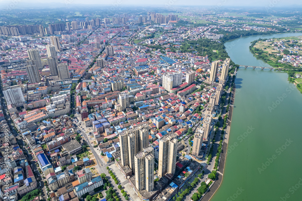 Fototapeta premium Dense buildings in You County, Zhuzhou City, Hunan Province, China