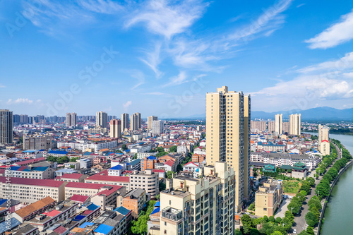 Dense buildings in You County  Zhuzhou City  Hunan Province  China
