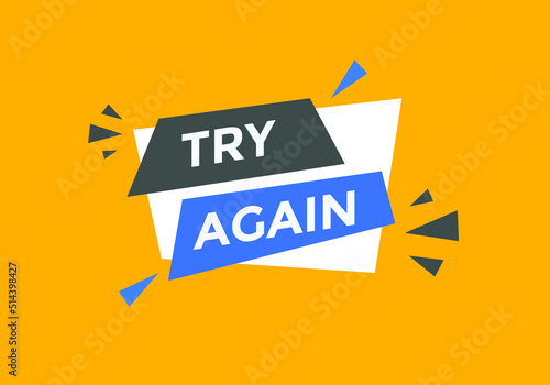 Try again button. Try again text Inspirational quote. social media post design

