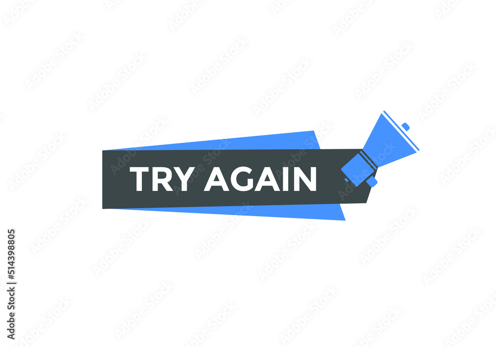 Try again button. Try again text Inspirational quote. social media post design
