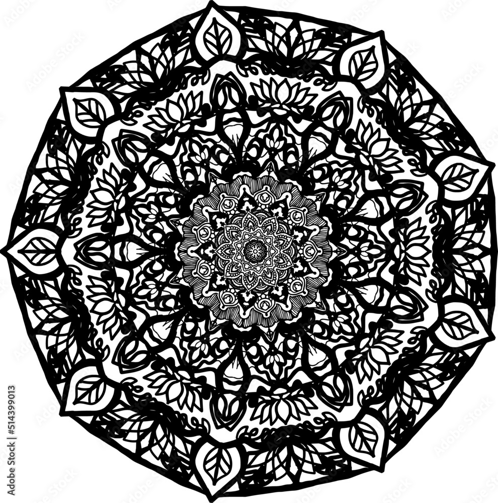 yoga mandala design pattern flower