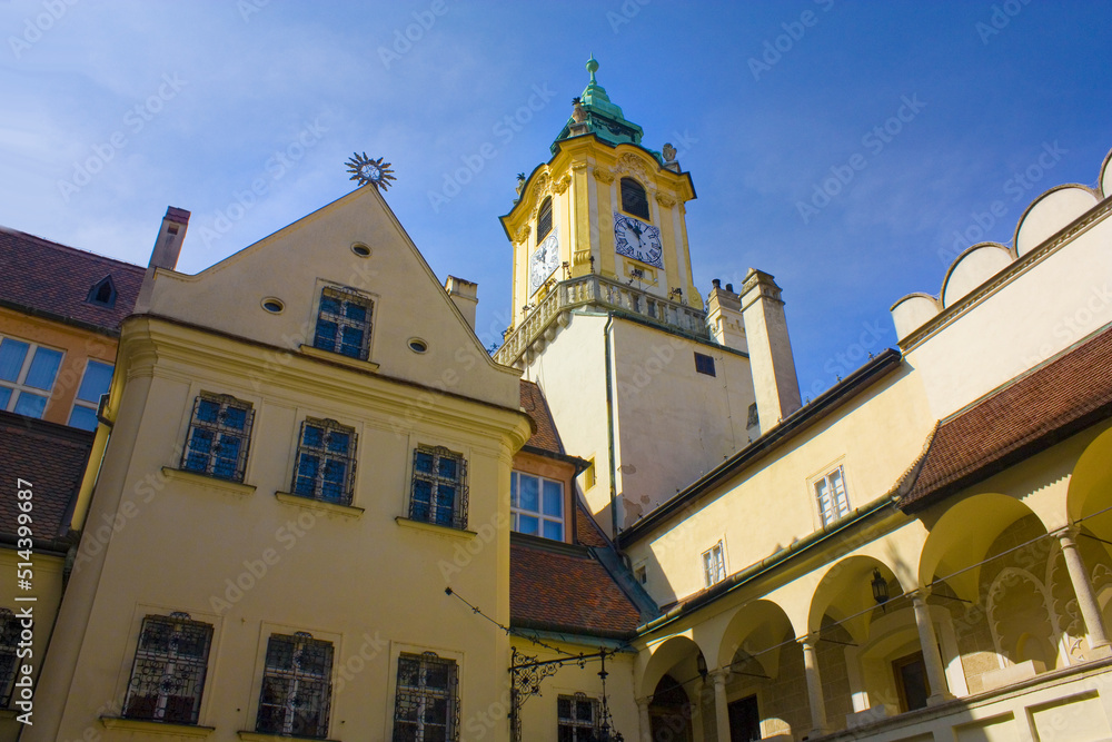 Patio of Old Town Hall (Bratislava City Museum (Mestske Muzeum)) on Main square in Bratislava, Slovakia