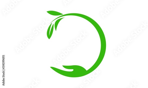 nature leaf hand care logo vector