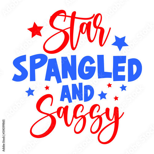 Bilde på lerret Star-Spangled and Sassy Shirt, American Flag SVG, fourth of July svg, Independen