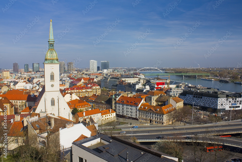 Bratislava panorama in a sunny day, Slovakia