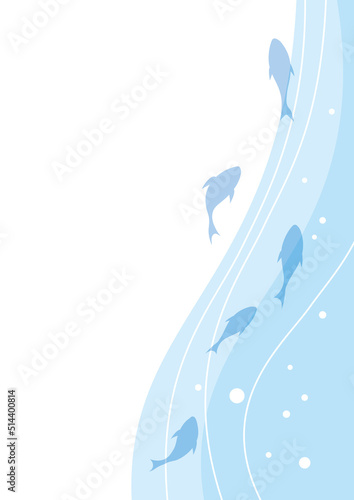 魚の影と水流のイメージ