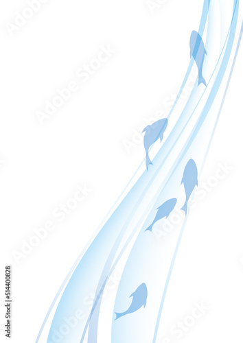 魚の影と水流のイメージ
