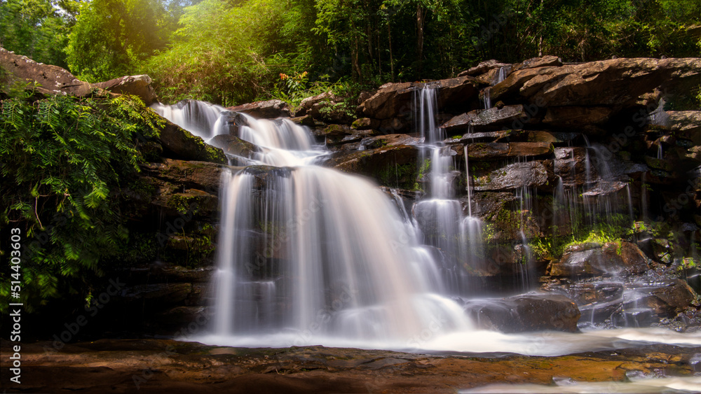 Obraz premium Tad noi waterfall at Na Yung - Nam Som National Park Udon Thani Province, Thailand