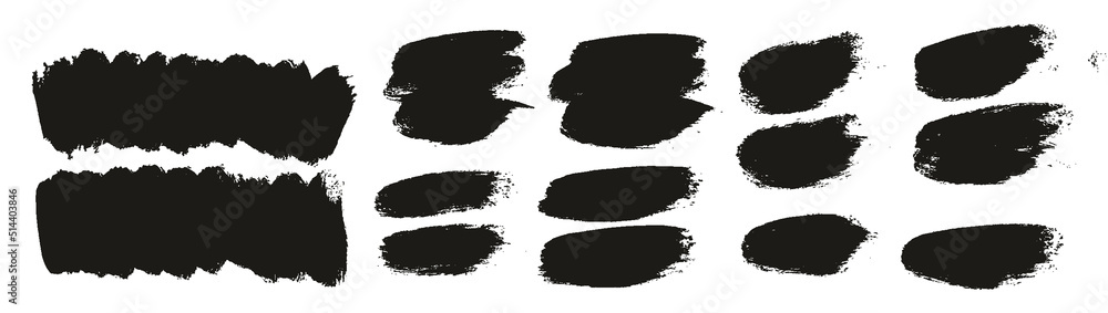 Obraz premium Round Brush Thick Short Background Artist Brush High Detail Abstract Vector Background EXTRA Set 