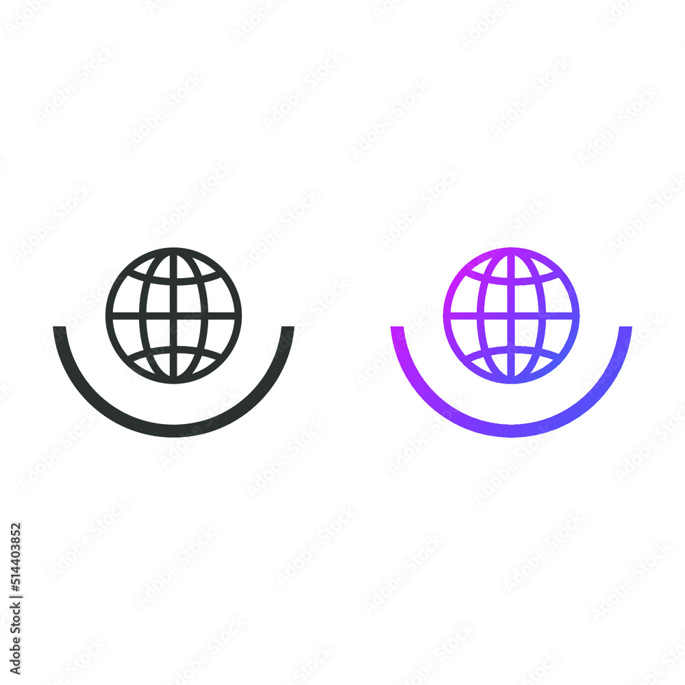 Globe. website icon, in solid and gradient color Globe. website icon, in solid and gradient color