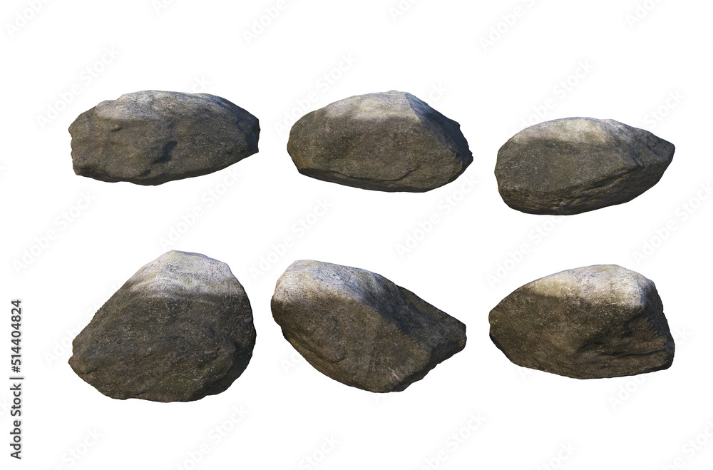 Rocks and rough surfaces on a white background Rocks and rough surfaces on a white background