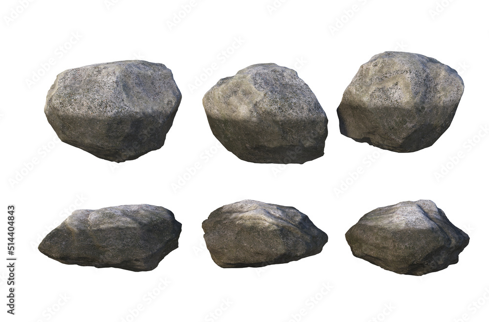 Rocks and rough surfaces on a white background Rocks and rough surfaces on a white background