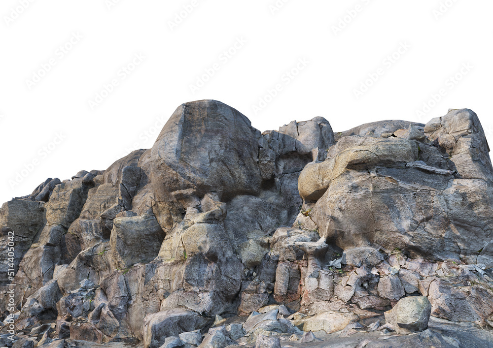Rocks and rough surfaces on a white background Rocks and rough surfaces on a white background