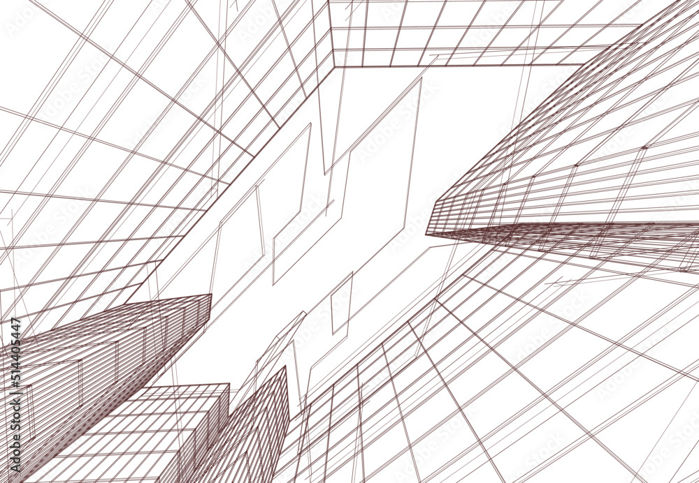 Fototapeta premium Abstract architecture background 3d illustration