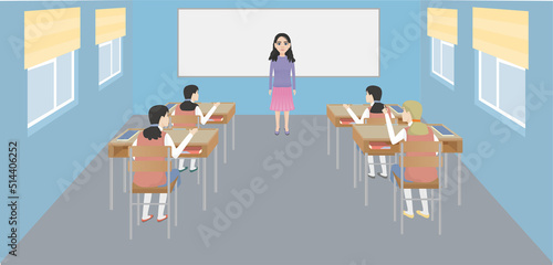 teacher, student, classroom, school, education, teaching, female students, female teacher