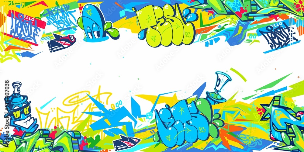 Cool Abstract Urban Street Art Graffiti Style Vector Illustration Background Template