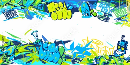 Abstract Urban Street Art Graffiti Style Vector Illustration Background Template