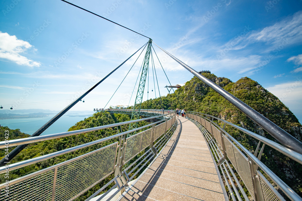 A beautiful view of Sky Bridge in Langkawi, Malaysia.