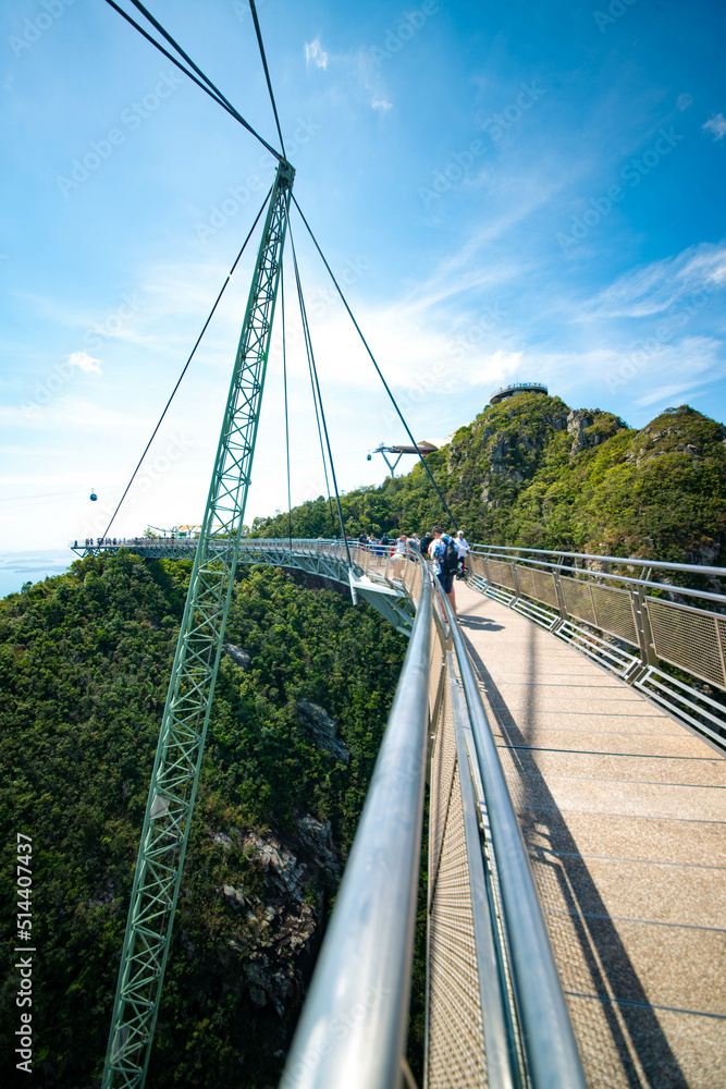 A beautiful view of Sky Bridge in Langkawi, Malaysia.